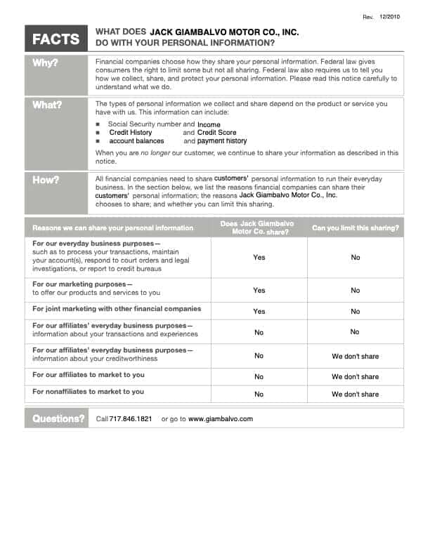 privacy policy page 1