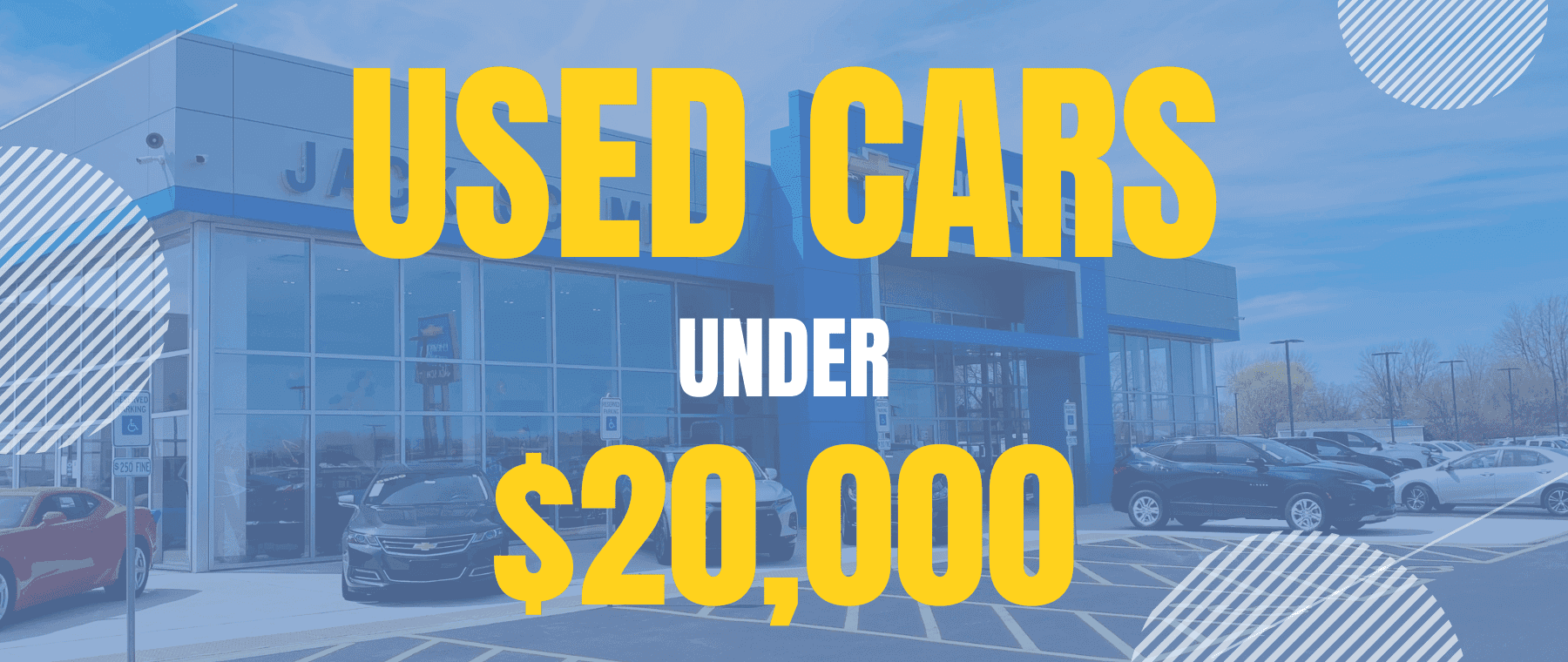 Banner Showing Front Of Dealership With The Text 