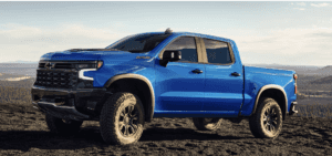 A blue 2025 Silverado 1500 ZR2