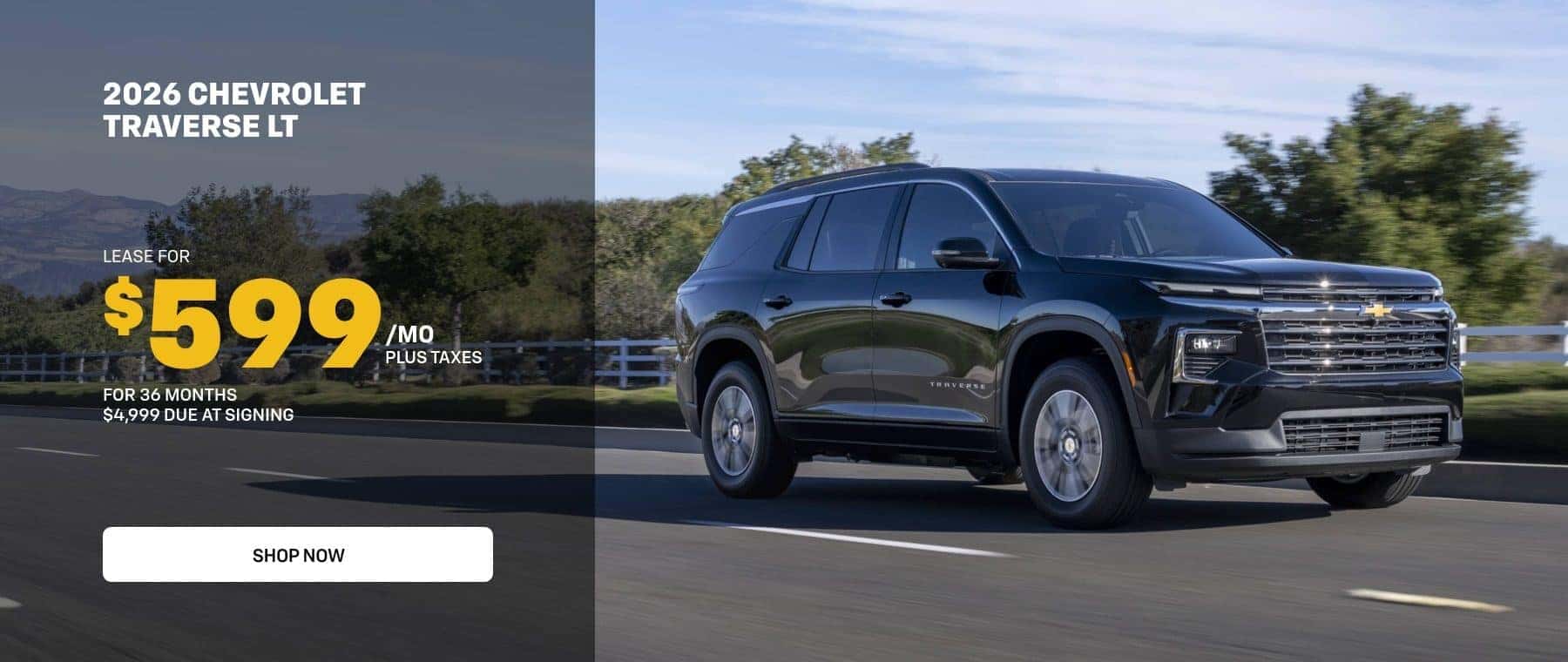 2026 Chevrolet Traverse LT Lease For $599/mo