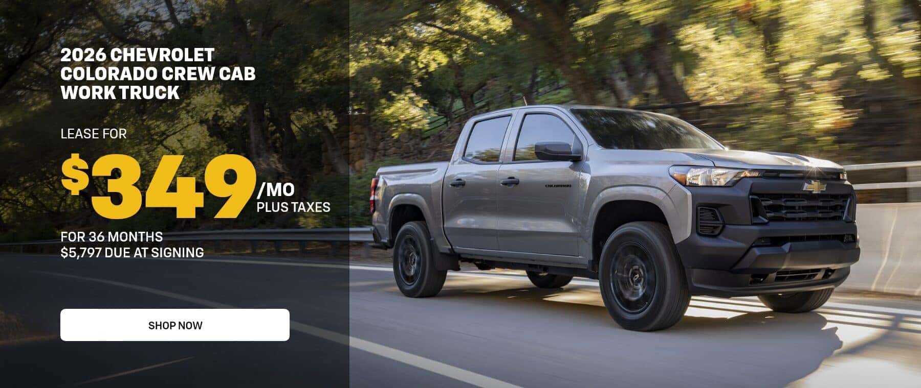 2026 Chevrolet Colorado Crew Cab Work Truck Lease For $349/mo