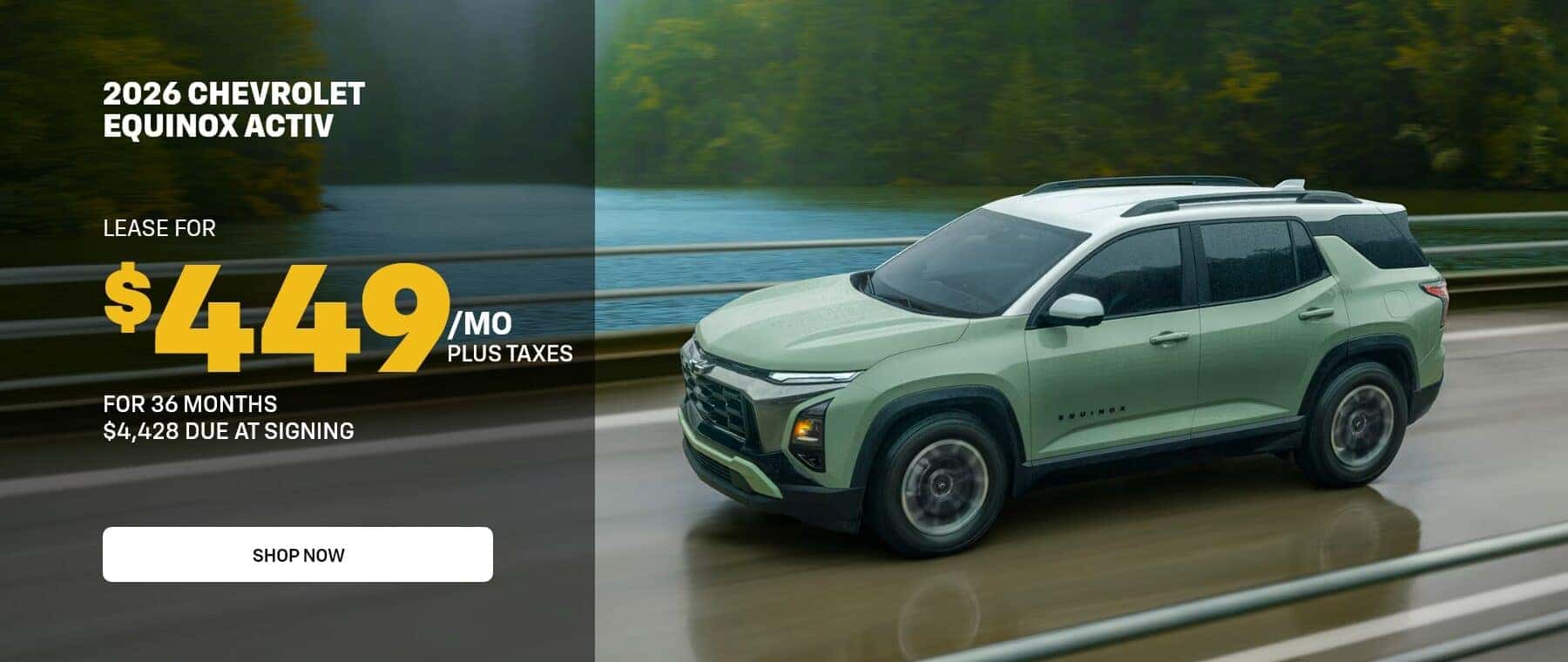2026 Chevrolet Equinox ACTIV Lease For $449/mo plus taxes
