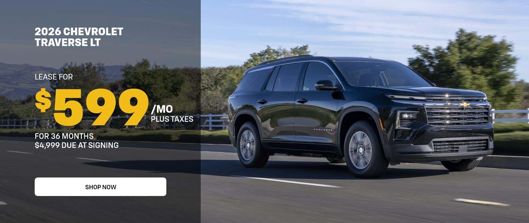 2026 Chevrolet Traverse LT Lease For $599/mo plus taxes