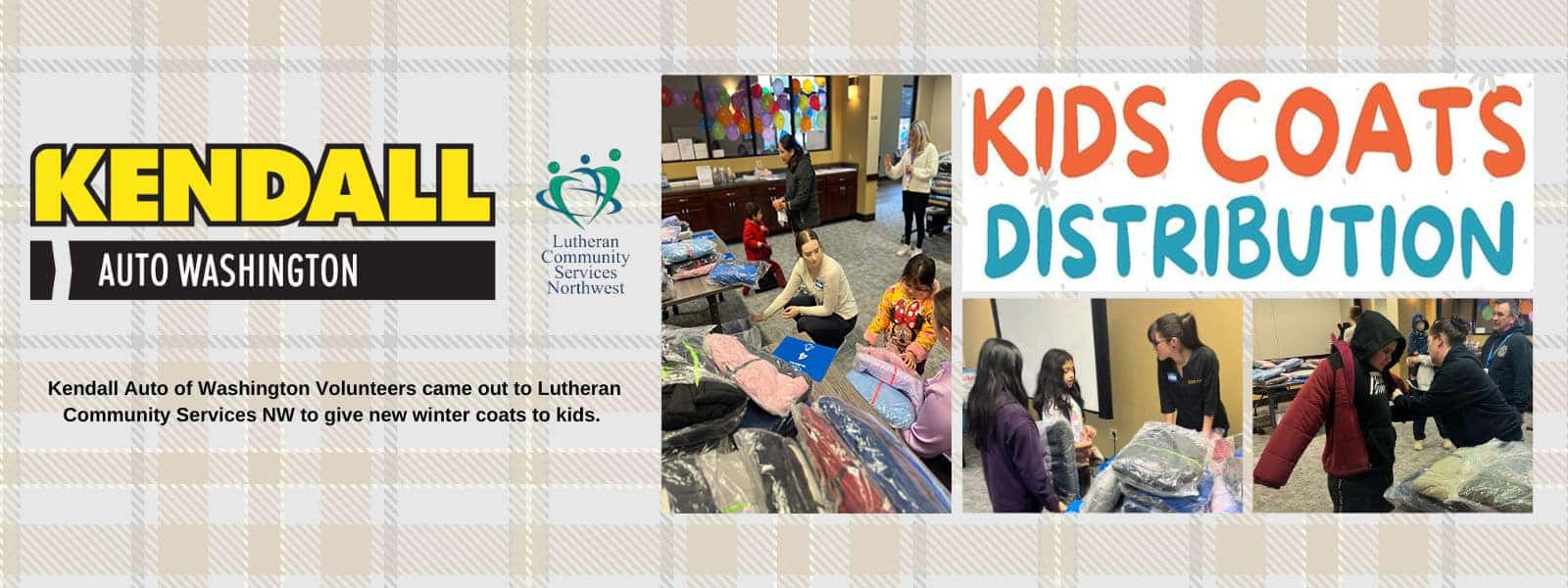 Kendall Auto Washington staff help kids choose new winter coats