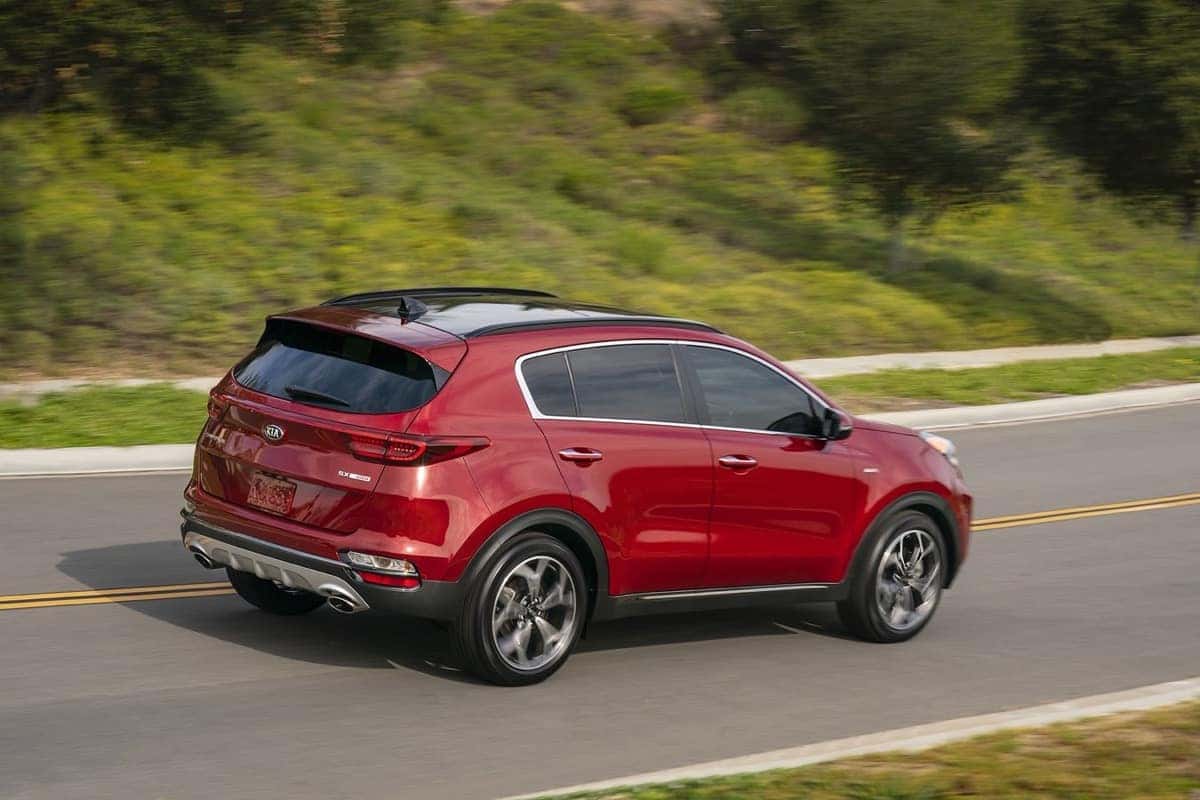 2022 Kia Sportage rear 3/4 red