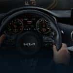 kia driver in cockpit