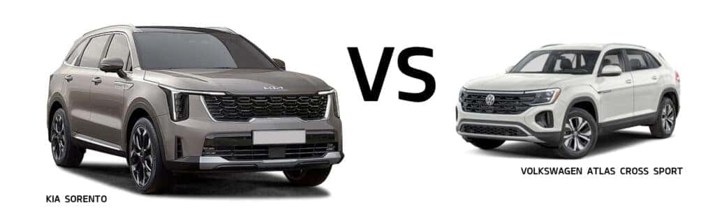 Comparing the 2024 Kia Sorento to the 2024 Volkswagen Atlas Cross Sport