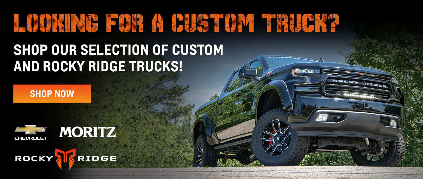 Shop our selection of custom and Rocky Ridge trucks!