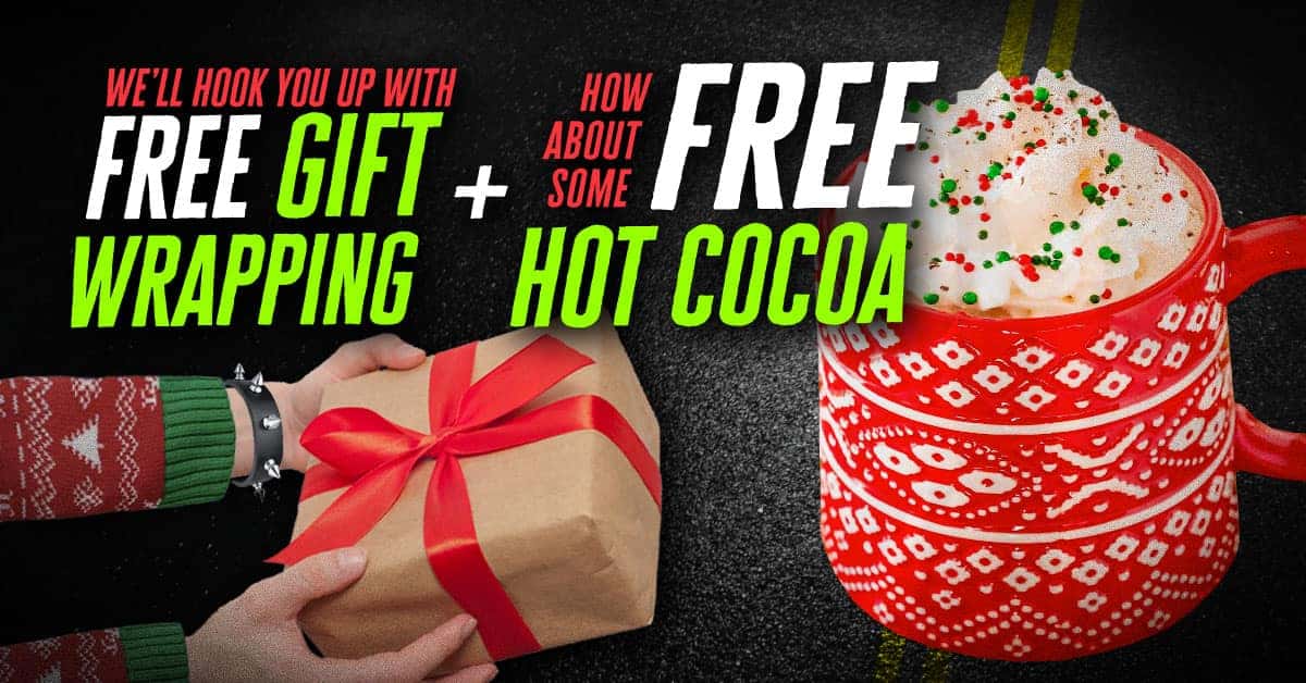Free Gift Wrapping & Hot Cocoa Station
