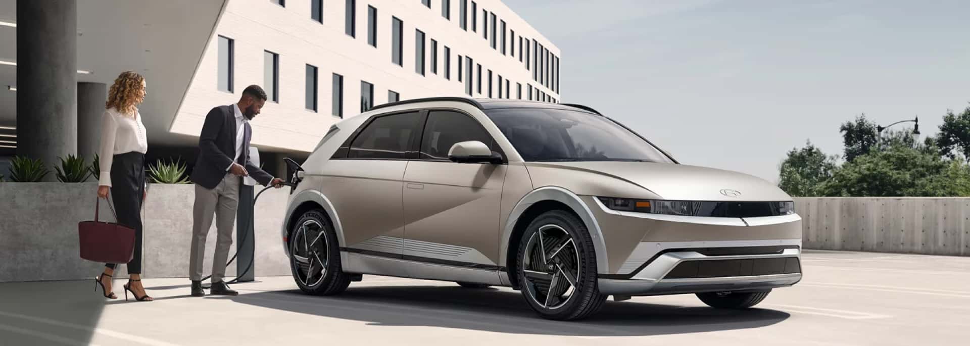 Hyundai IONIQ 5 driving on a city street