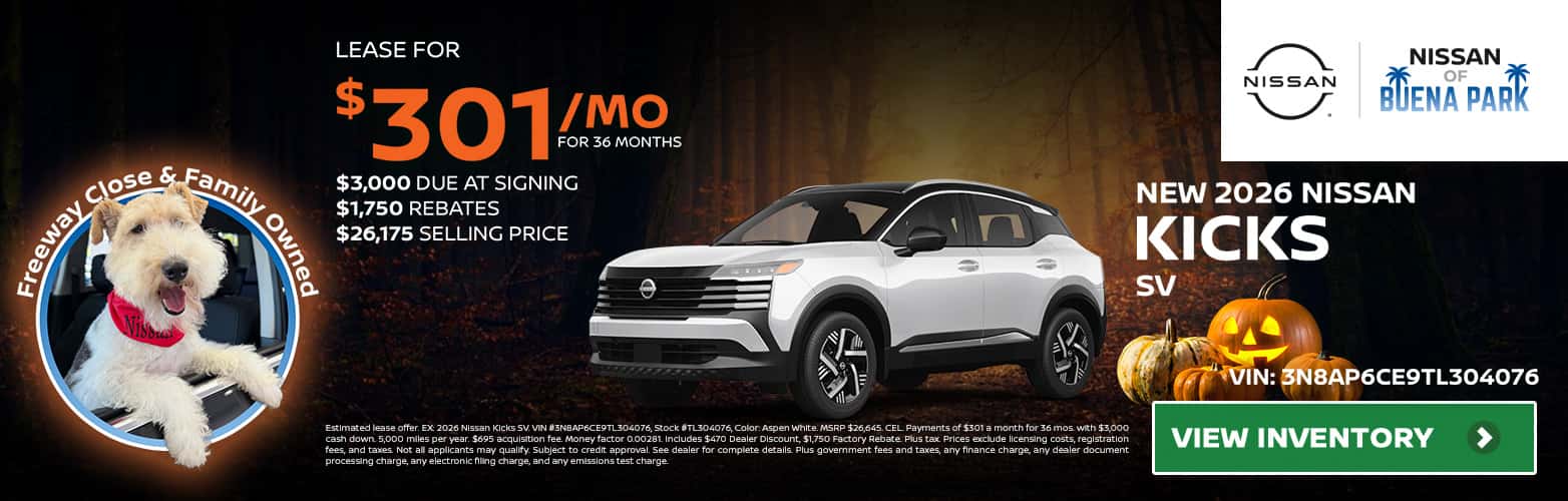 OCT2026_Slider_New_EV_Nissan_Kicks_2026_Offer_Lease_1564x500_R1_10-31-2026