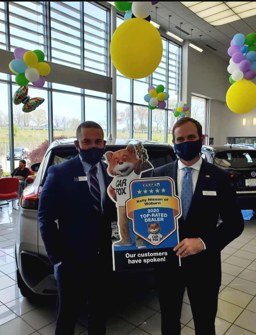 2021 CARFAX Top Rated Dealer Award at Kelly Nissan of Woburn in Woburn, MA