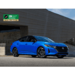 Side angle of blue 2025 Nissan Sentra sedan