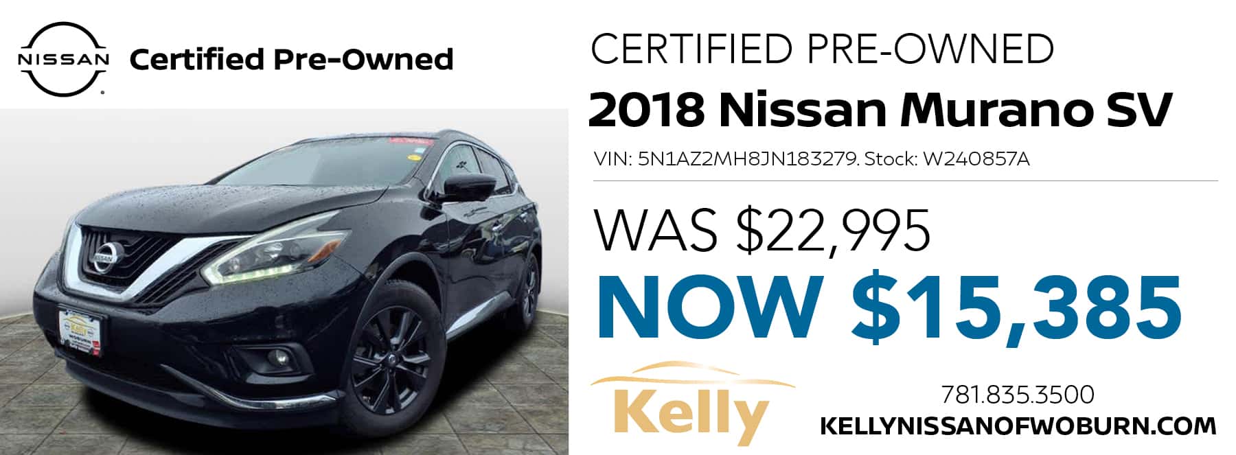 Certified Pre-Owned 2018 Nissan Murano SV Was $22,995 Now $15,385