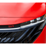 Red Nissan Sentra headlights