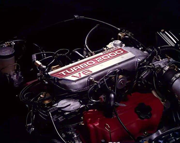 Historic Nissan Turbo 2000 V6 engine highlighting Nissan engineering innovation