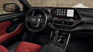 New 2024 Toyota Highlander XSE AWD interior shown in Cockpit Red leather trim near Ponchatoula, LA