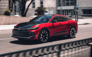 2024 Toyota Crown Platinum shown in Supersonic Red with Black bi-tone near Covington