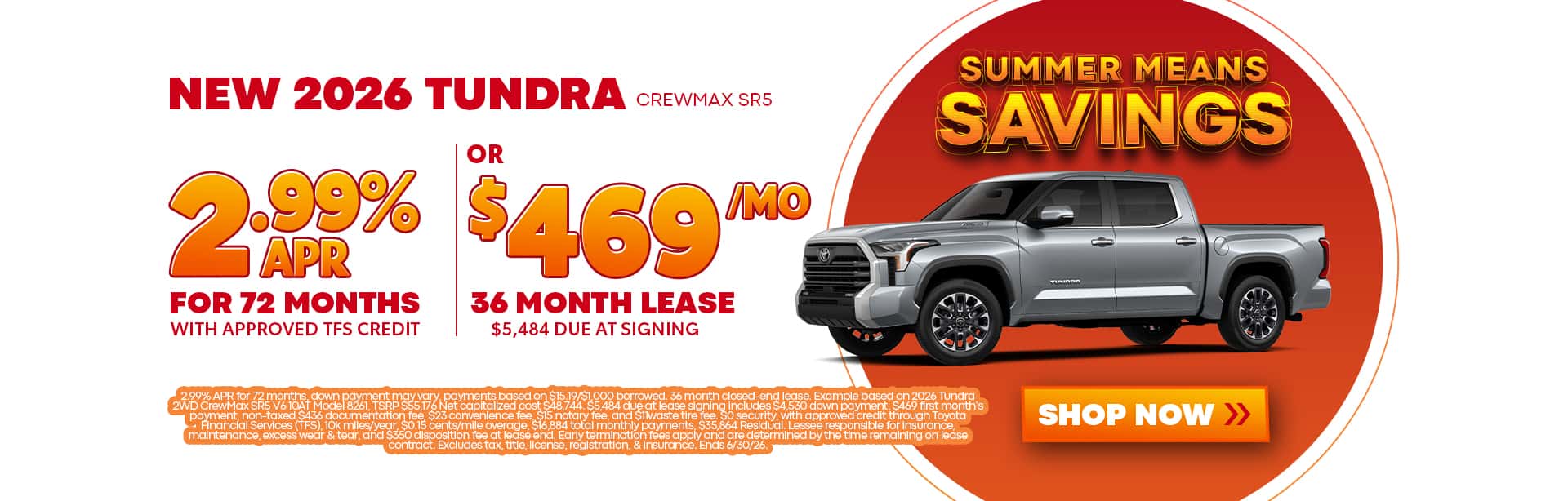 New 2026 Tundra CrewMax SR5