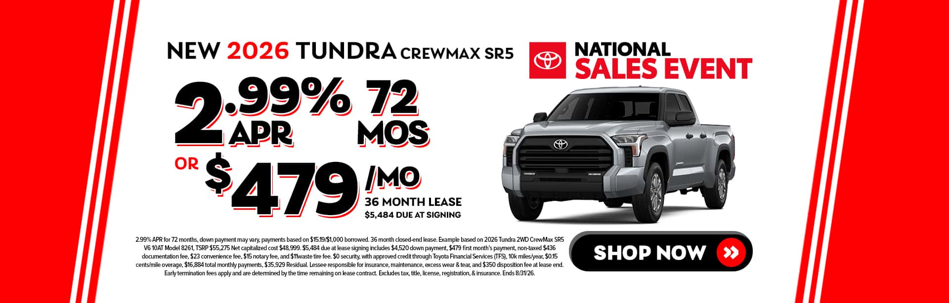 New 2026 Tundra CrewMax SR5