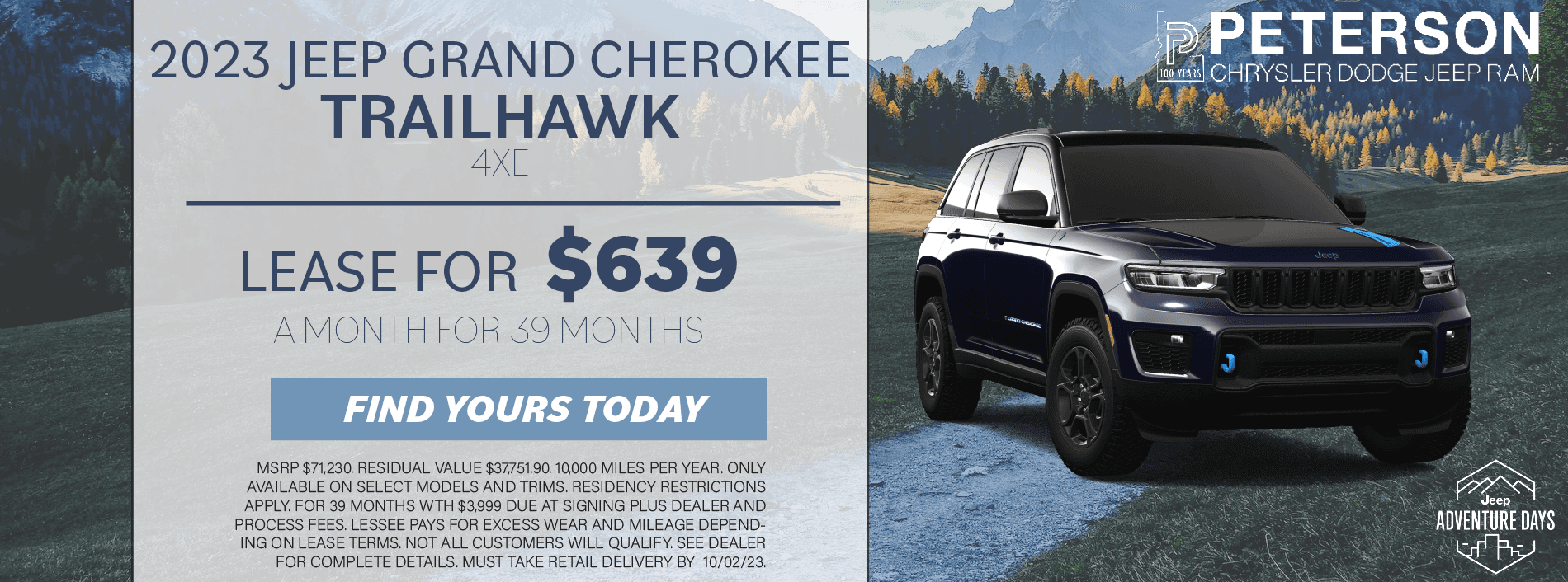 Peterson Stampede- Sept.- G Cherokee Trailhawk