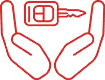 Handing over keys icon
