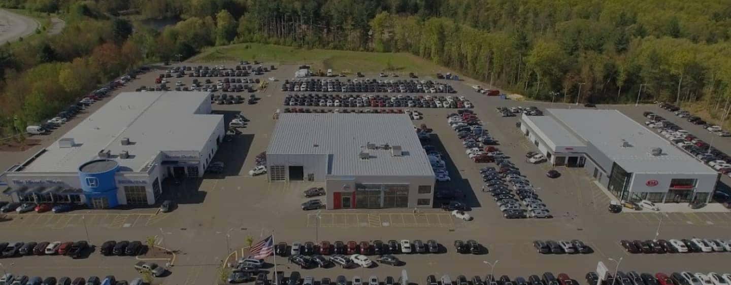 Above view of the dealership