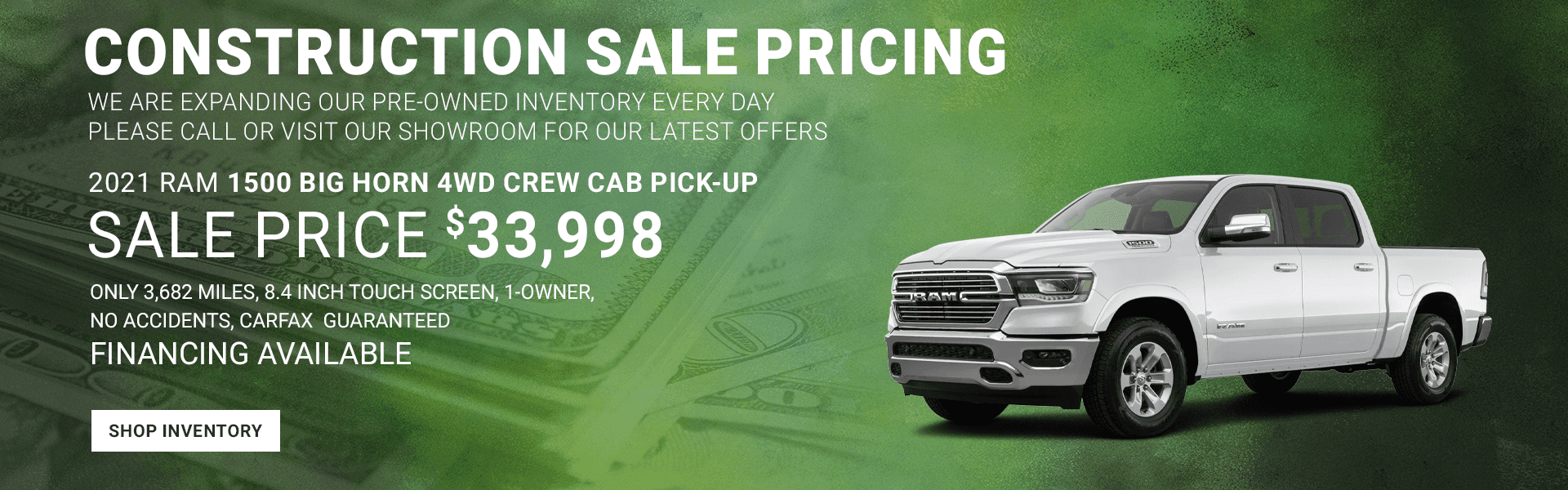 2021 RAM 1500 BIG HORN 4WD CREW CAB PICK-UP