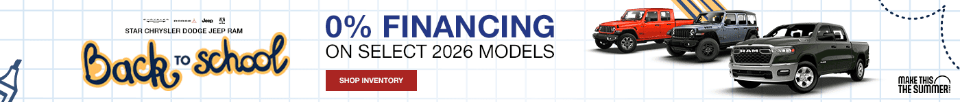 0% FINANCING ON SELECT 2026 MODELS