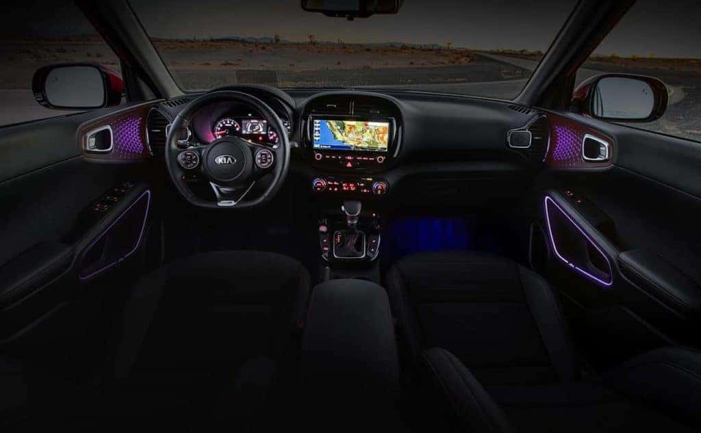 Landers Kia dashboard view inside car