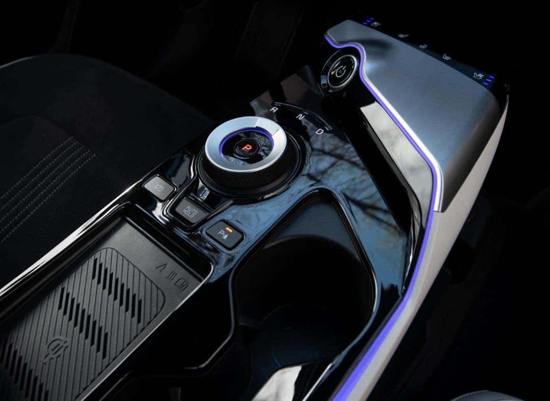 Center console of the 2023 Kia EV6 at Landers Kia in Little Rock, Arkansas
