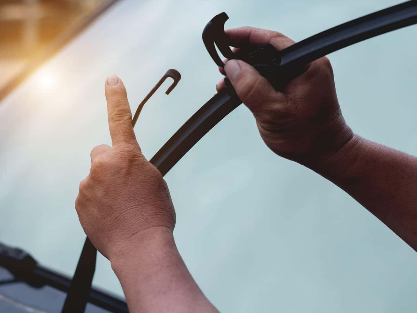 Changing windshield wiper blades at Landers Kia in Little Rock, Arkansas