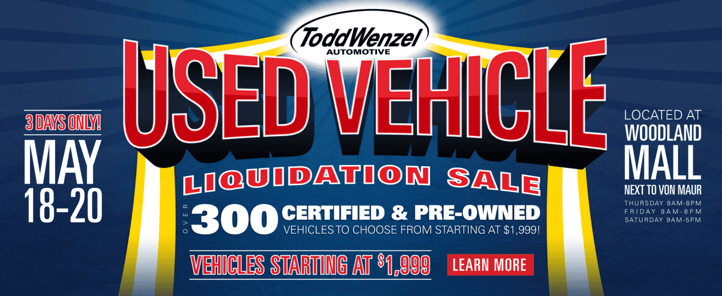 Used Car Liquidation Sale Todd Wenzel Superstore in Hudsonville