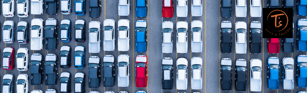 A customer inspects a used vehicle for sale, finding the perfect truck to fit their needs and budget.