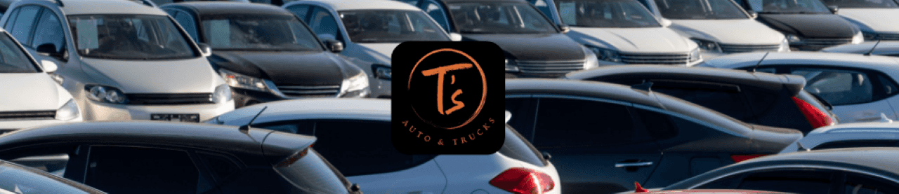 Trusted brands of used vehicles lined up for sale with visible history reports at T’s Auto in Douglas Countyc