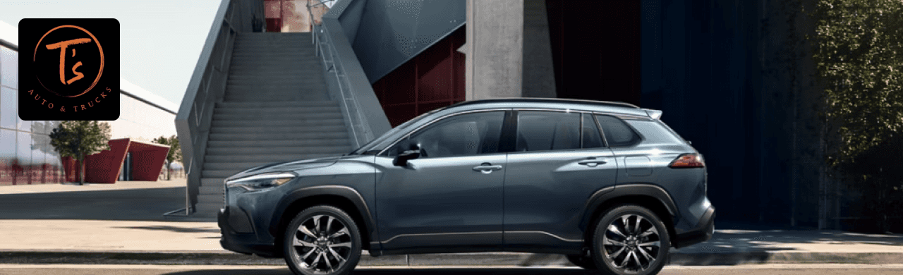Happy customers test-driving a Toyota Corolla from T’s Auto & Truck Sales